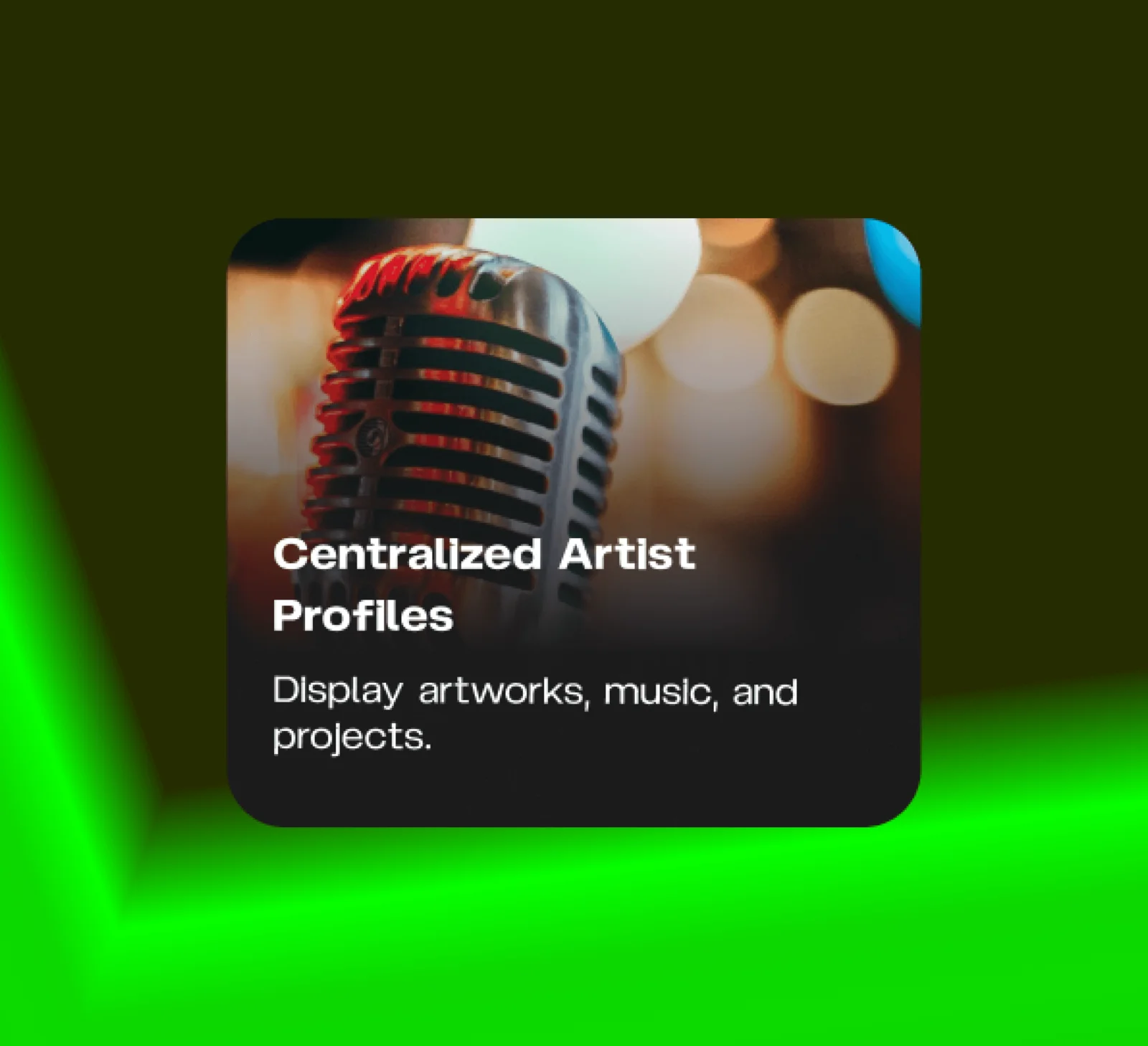 Centralized artist profiles card