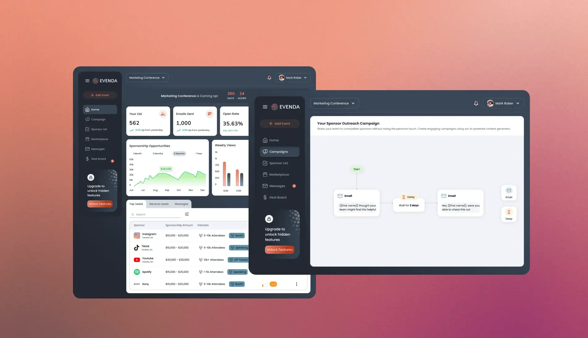 Sponsors list and a sponsorship workflow