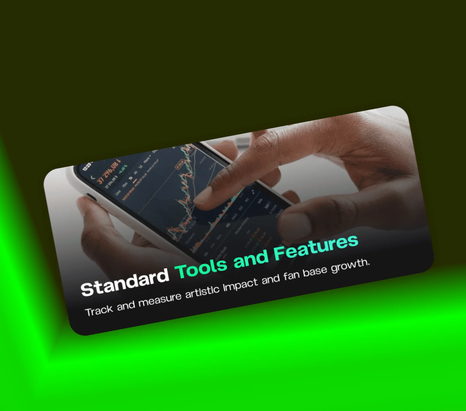 Tools and features card on a phone